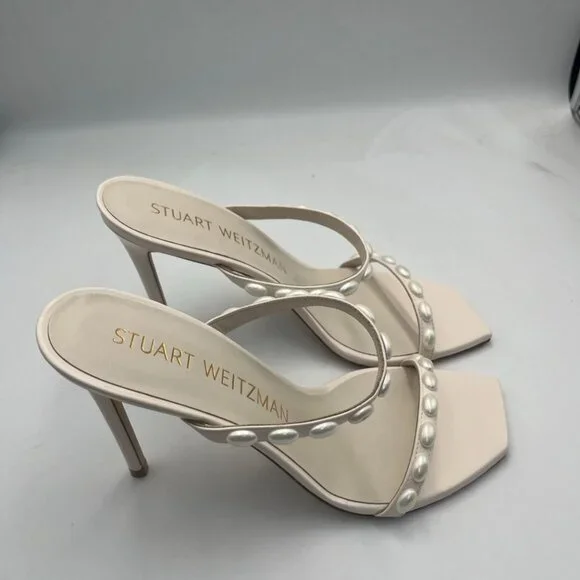 Stuart Weitzman Aleena Pearlita 100 High Heel Sandals - Picture 4 of 6